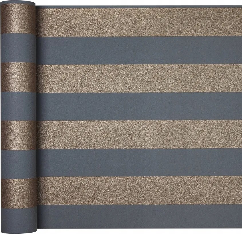 Tapéta látványos réz csíkos vinil Flizelin