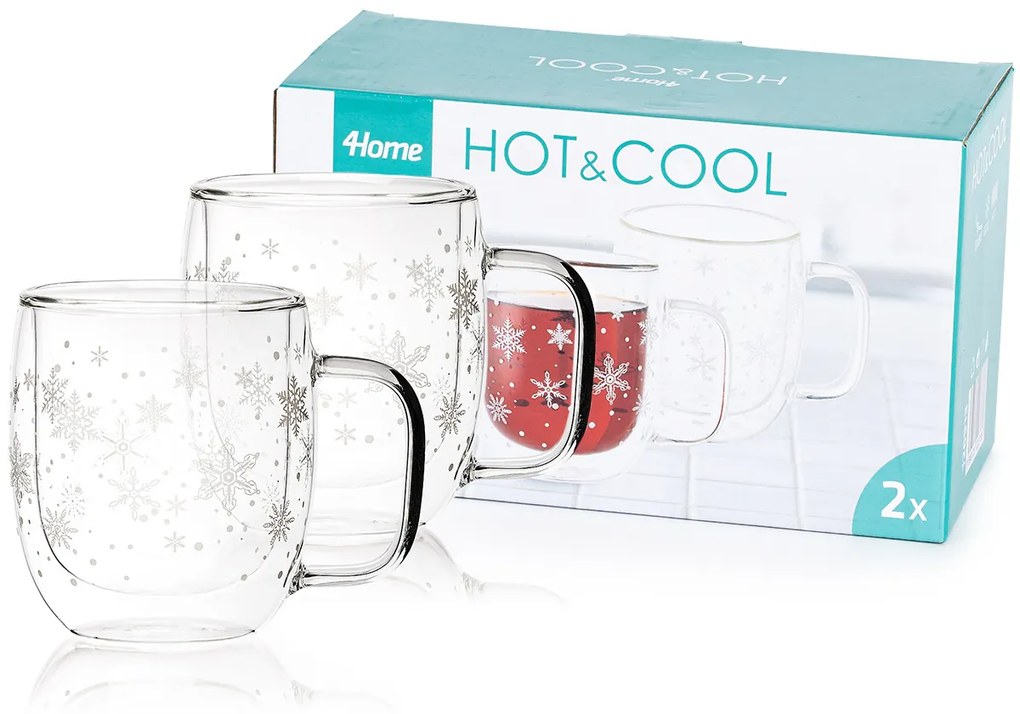 4Home Hot&Cool Snowflake thermo pohár 350 ml,2 db