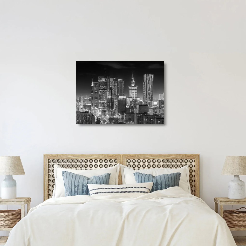Üveg kép - Fekete-fehér New York (70x50 cm)