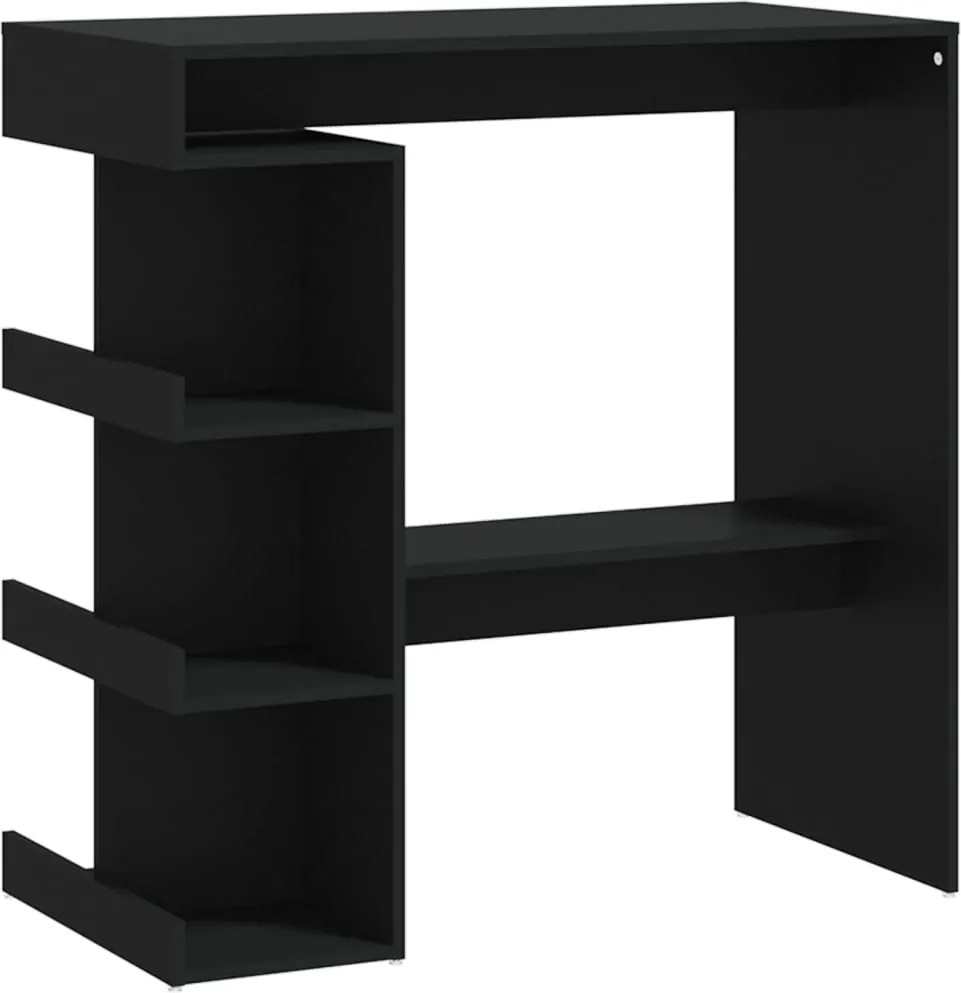 vidaXL fekete szerelt fa bárasztal tárolópolccal 100 x 50 x 101,5 cm