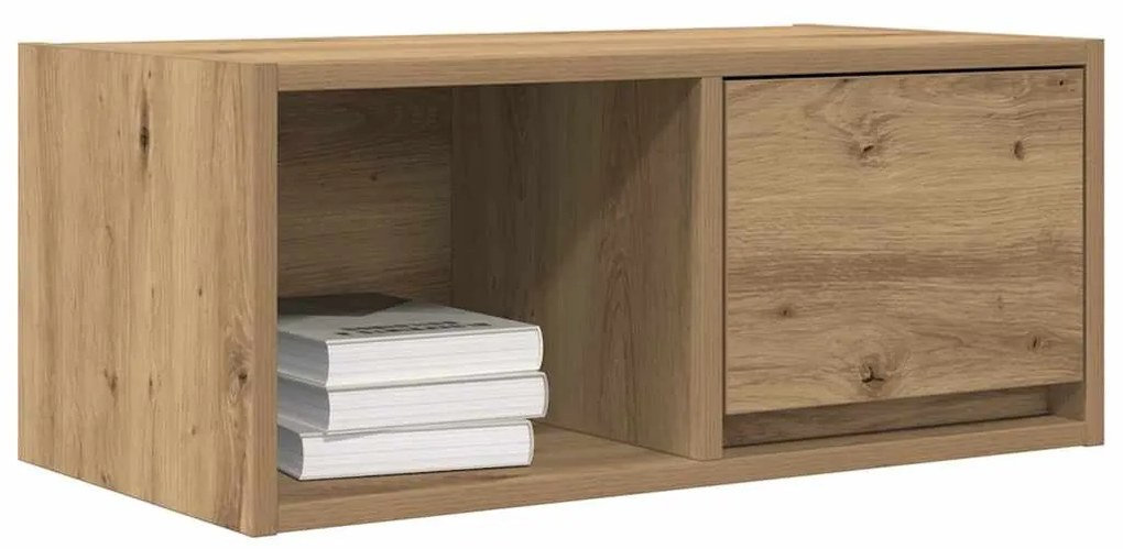 kézműves tölgy színű szerelt fa TV-szekrény 60x31x25,5 cm