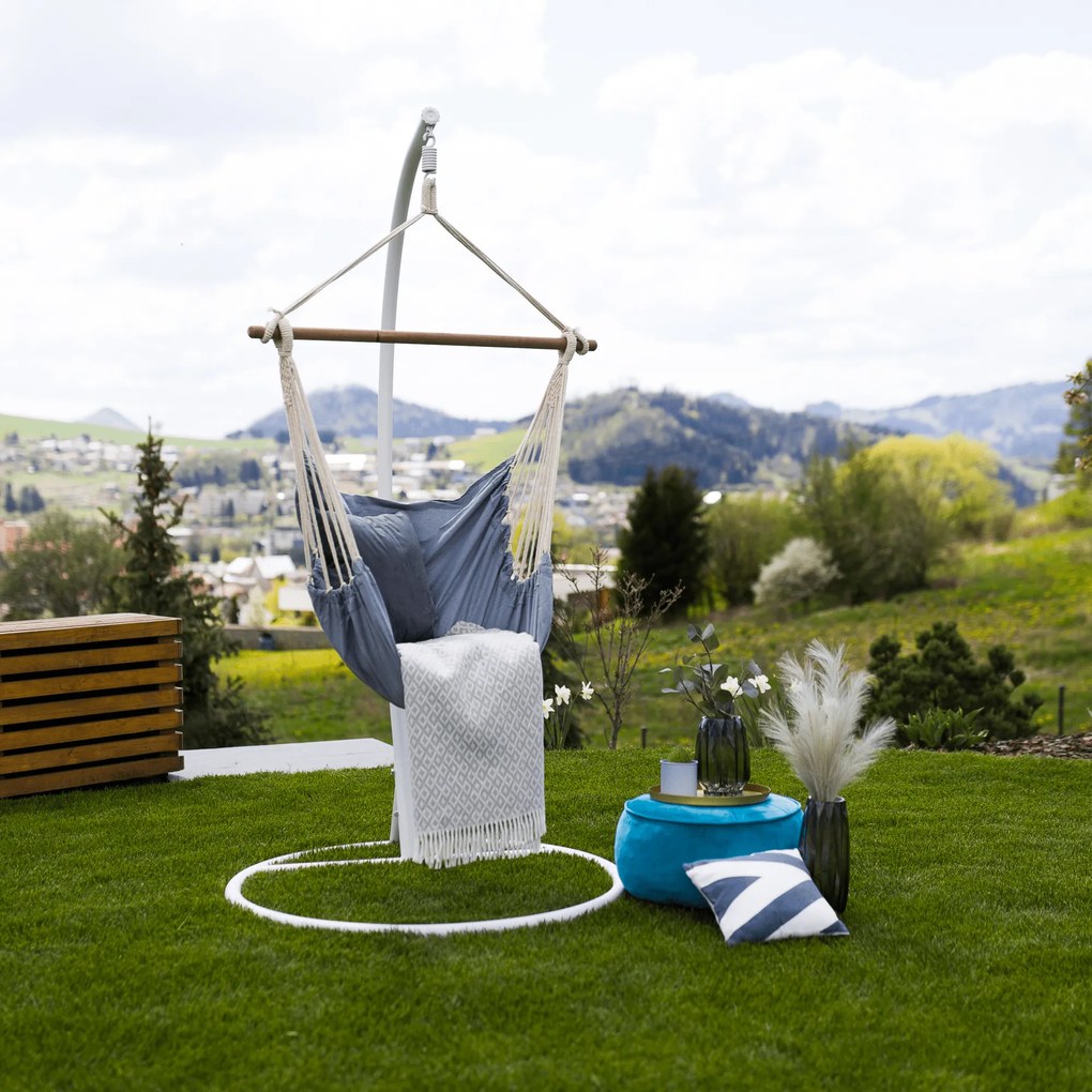 Függő szék, fehér/szürke, LINDO NEW