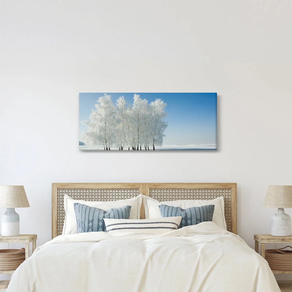 Egy havas táj képe (120x50 cm)