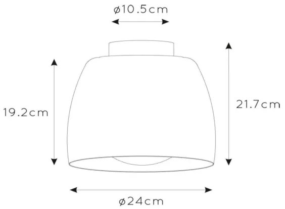 Lucide 30188/01/30 - Mennyezeti lámpa NOLAN 1xE27/60W/230V átm. 24 cm fekete