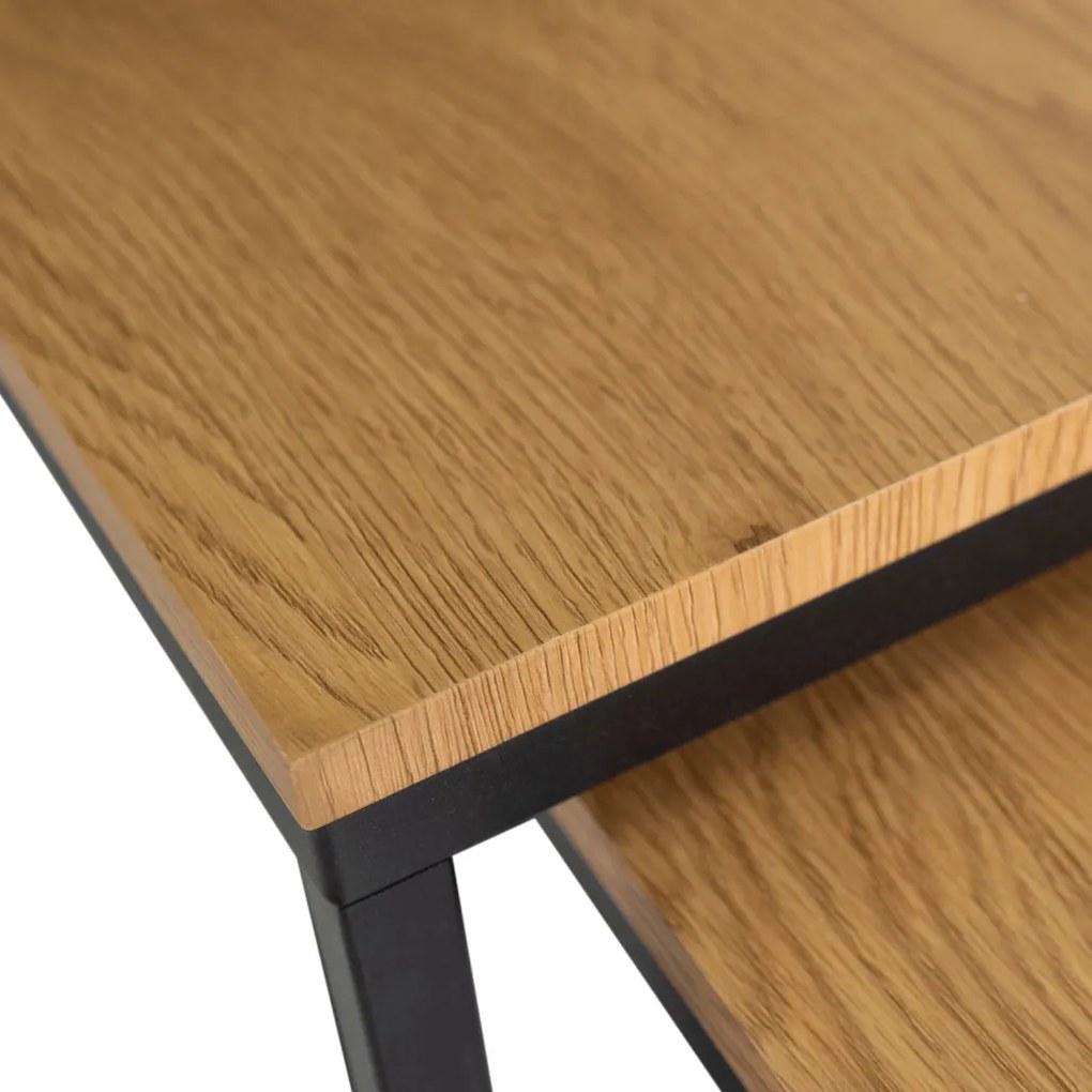 Dohányzóasztal Szett CARMI Aranytölgy/Fekete