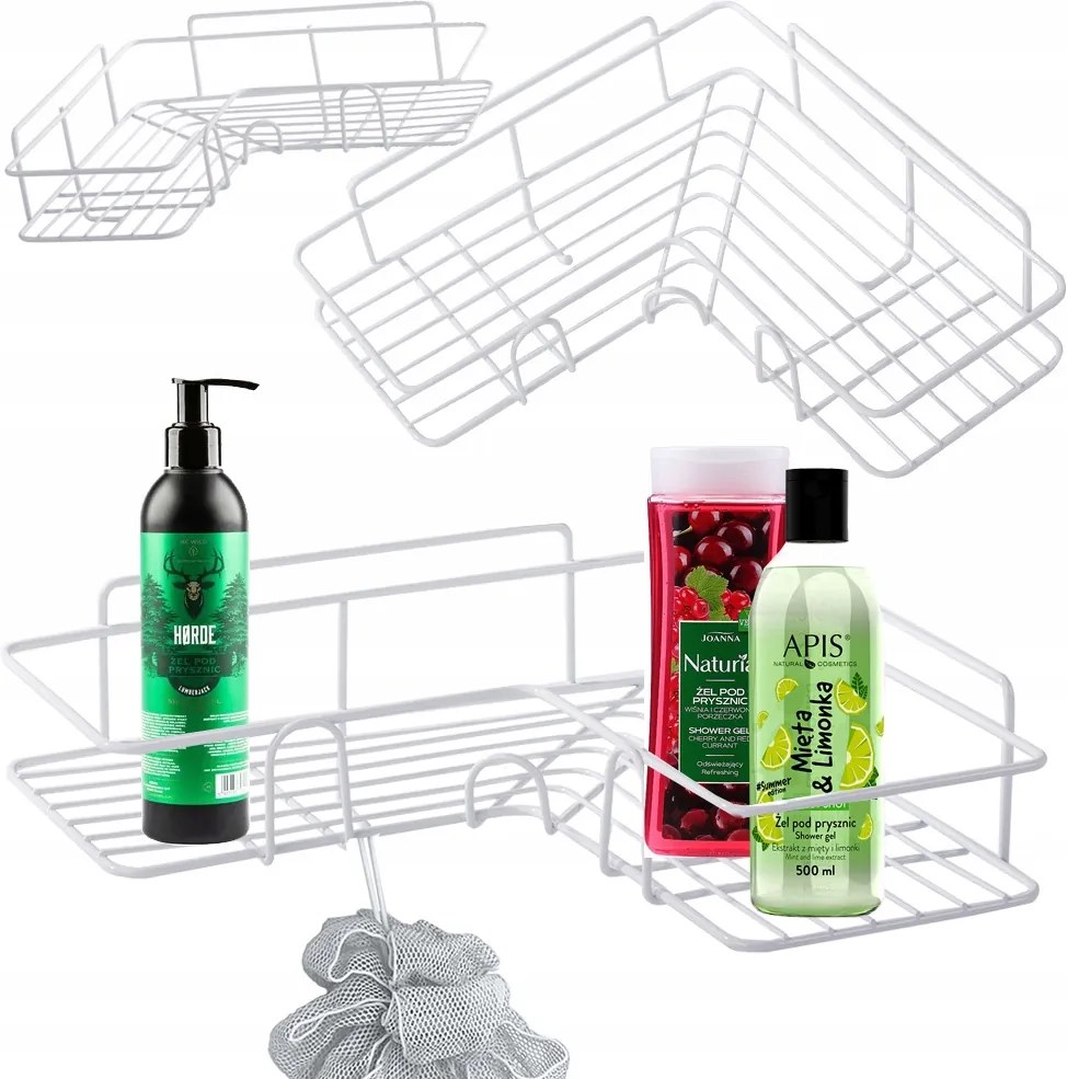 Fürdőszoba polc fürdőszoba zuhany sarok loft akasztós akasztó fehér