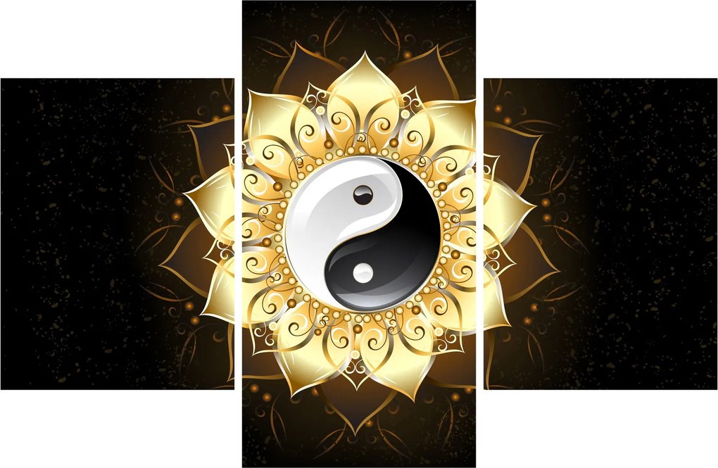 Kép - arany yin-yang (90x60 cm)
