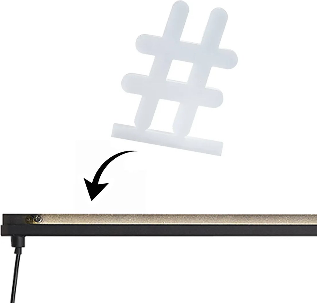 Modern fekete fali lámpa LED-del - Letterbox