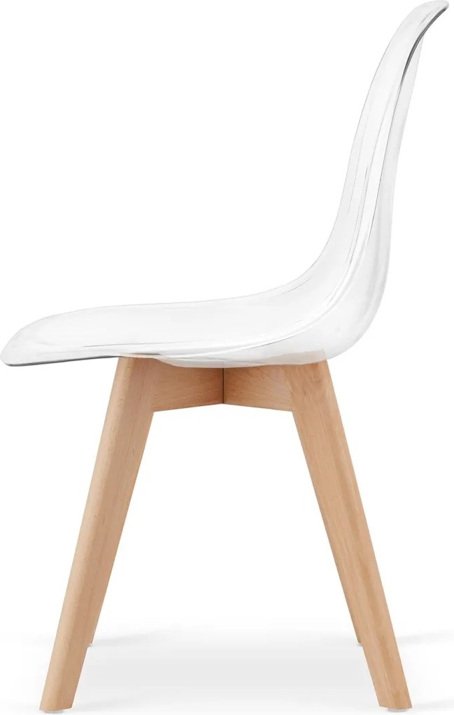 AKCIÓ Átlátszó KITO szék bükkfa lábakkal II. minőség