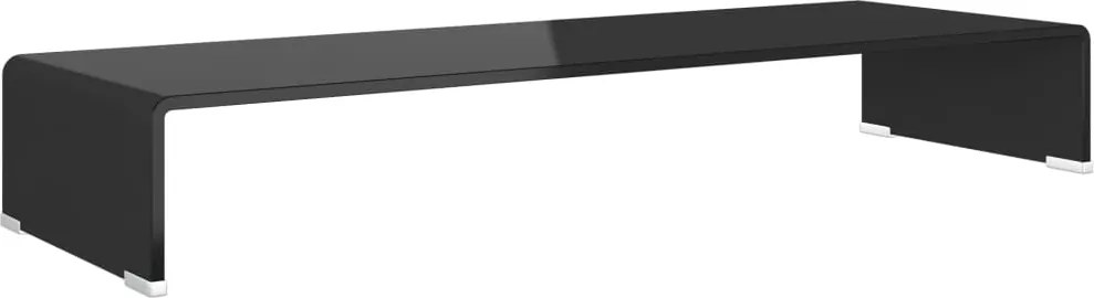 vidaXL Fekete üveg TV/monitor állvány üveg 90x30x13 cm