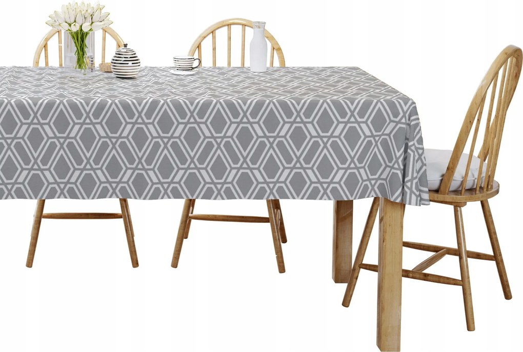 Abrosz Asztalra 140x320 Szürke Mintás Geometria 3922A