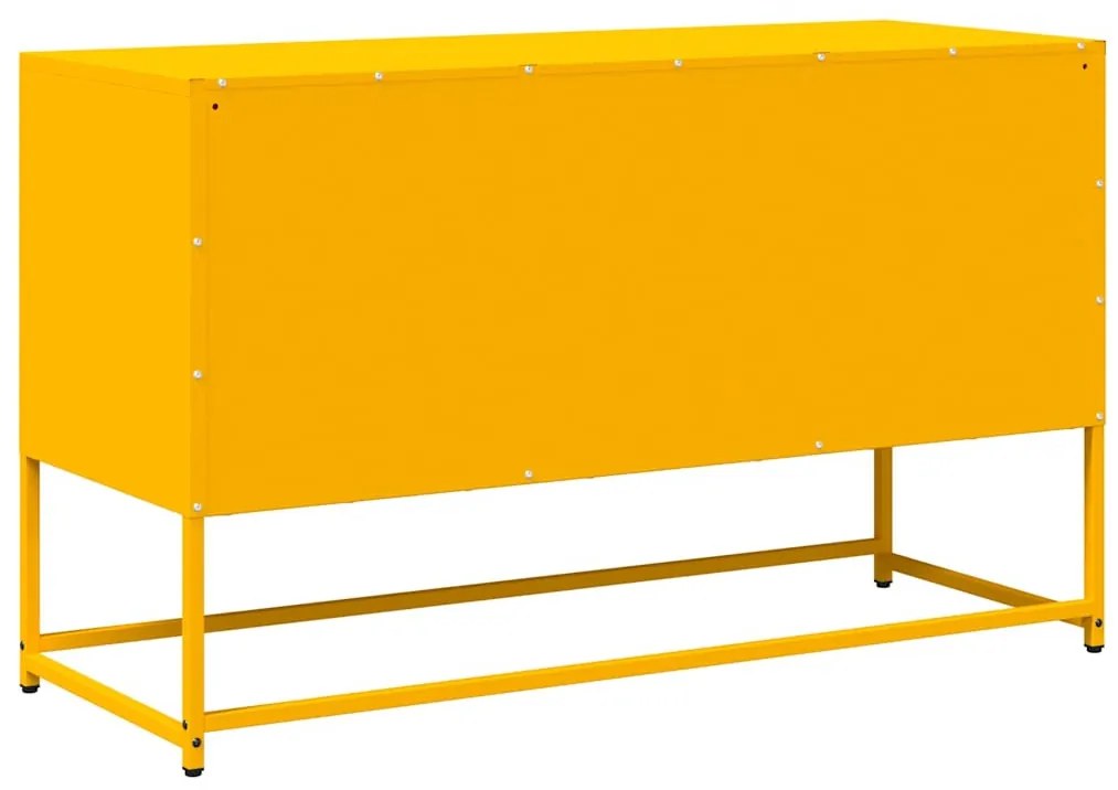 mustársárga hidegen hengerelt acél TV-szekrény 100,5x39x60,5 cm