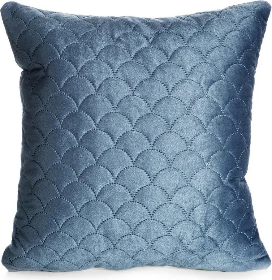 Párnahuzat 40x40 kék, divatos halpikkely mintával díszítve