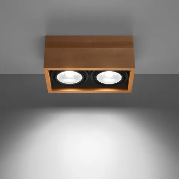 Sollux SL.0916 - Mennyezeti lámpa QUATRO 2xGU10/40W/230V bükkfa