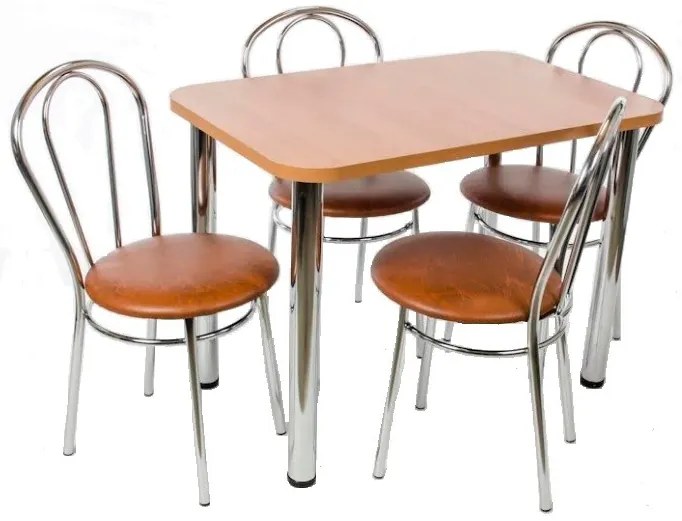 Nizza 4 személyes étkezőszett 120 x 70cm, Calvados 4 étkezőszékkel N