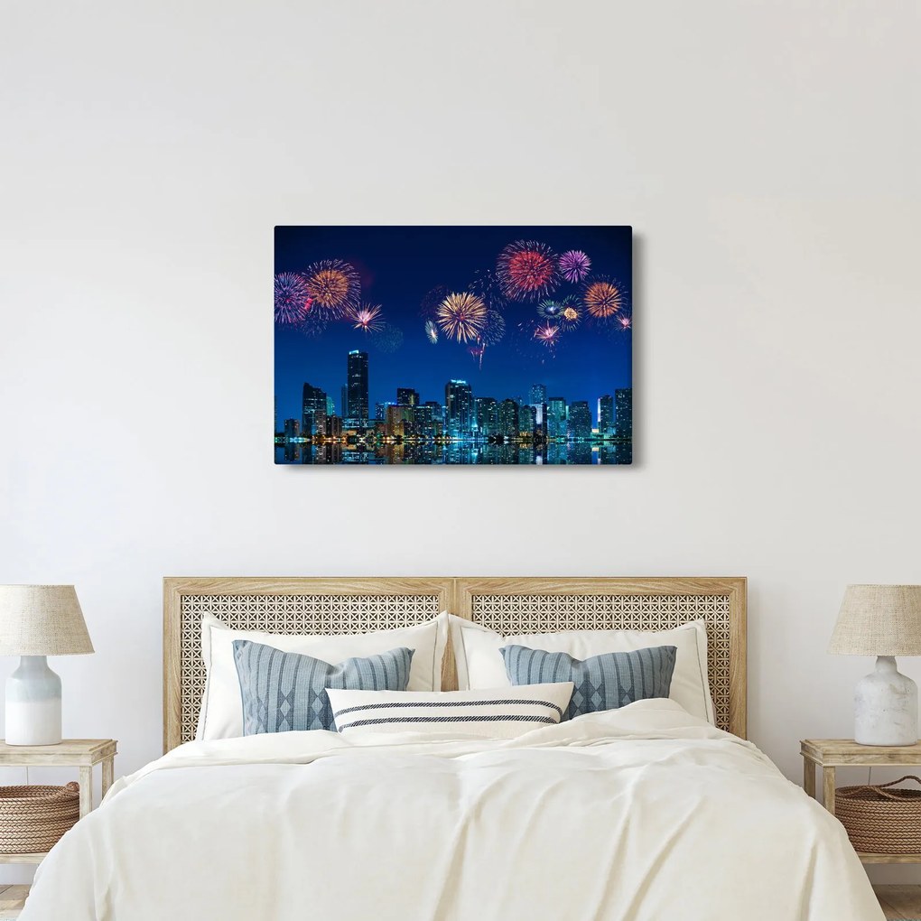 Kép - tűzijáték Miamiban (90x60 cm)