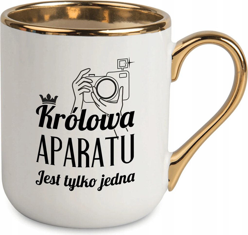 Fehér Bögre 330ml Arany Rant A Fényképezőgép Királynője Érdekes Minták