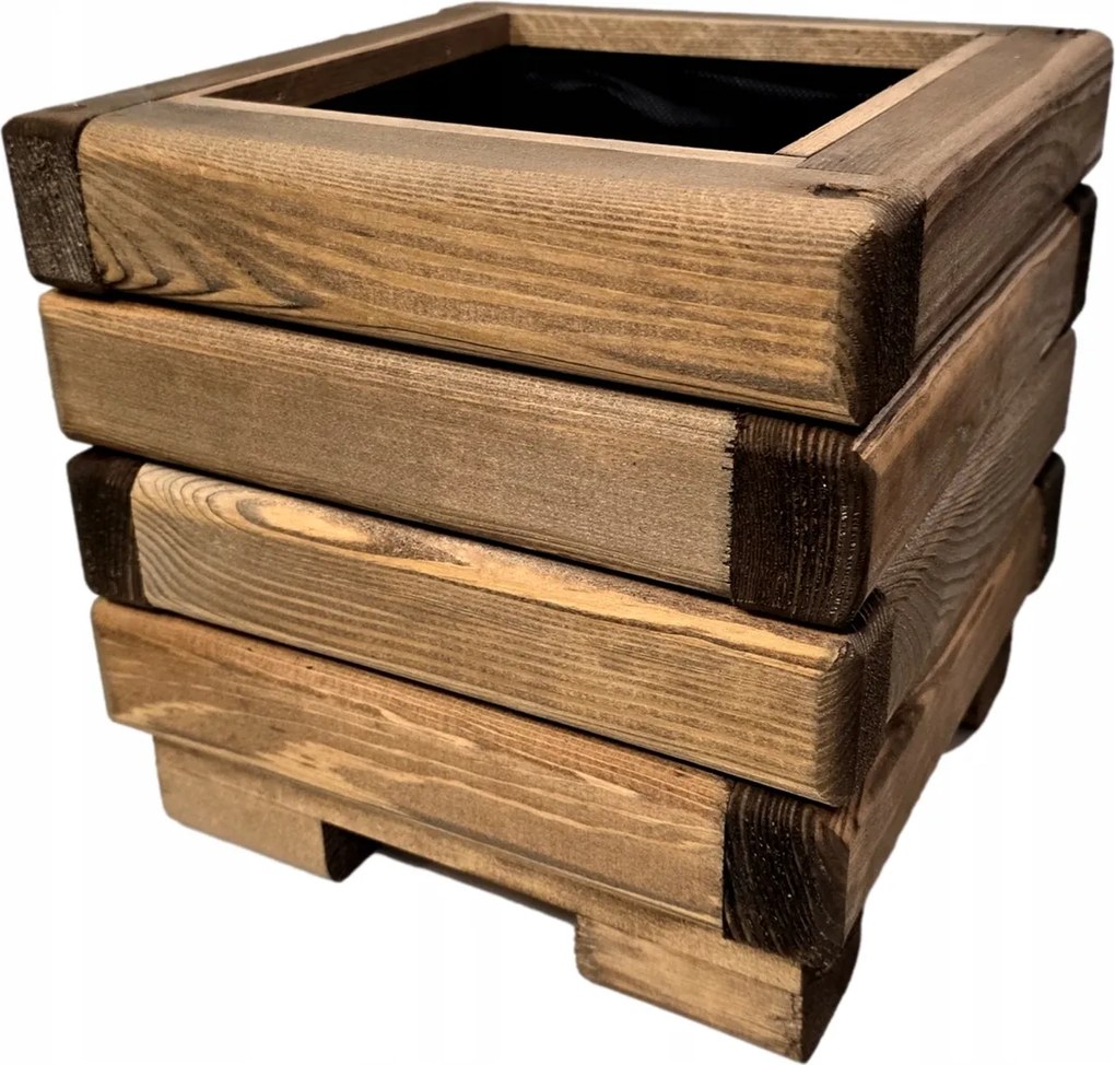 Kerti virágtartó, fa bársony 30/25/25 cm Tek