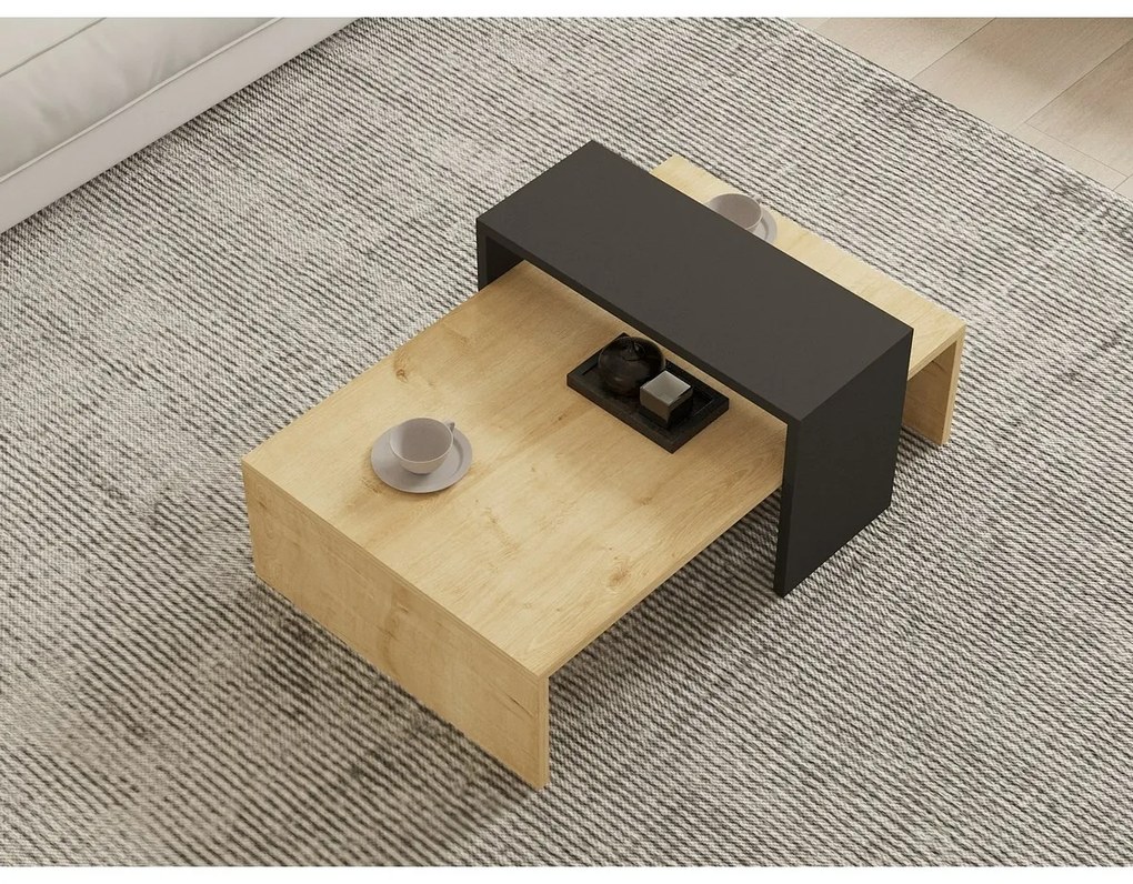 Glow Anthracite and Sapphire Oak konferenciaasztal