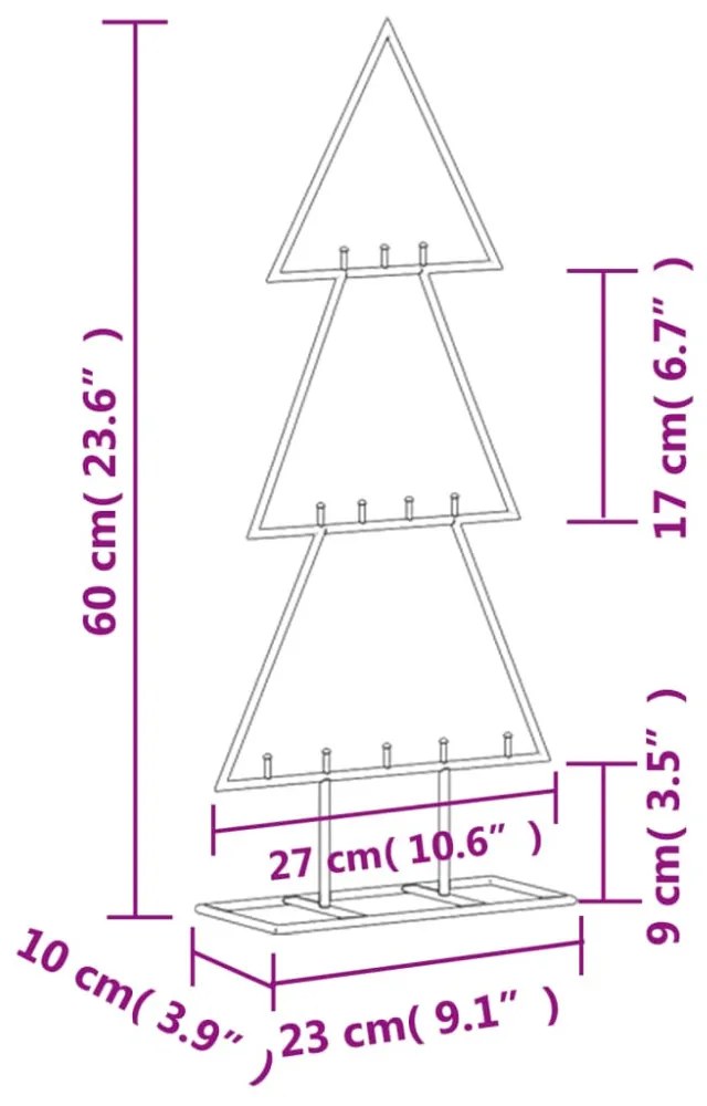 vidaXL fekete fém karácsonyfa dekorációhoz 60 cm