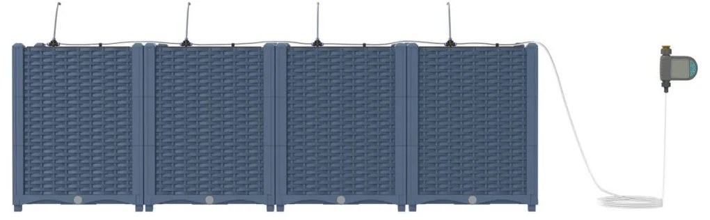 Kerti ültetők Szürke 160 x 40 x 52 cm Acél