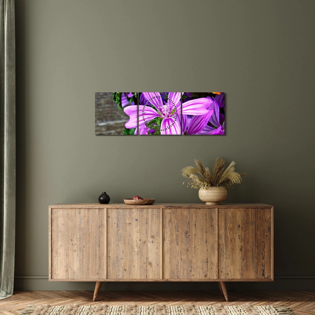Kép - réti virágok (órával) (90x30 cm)
