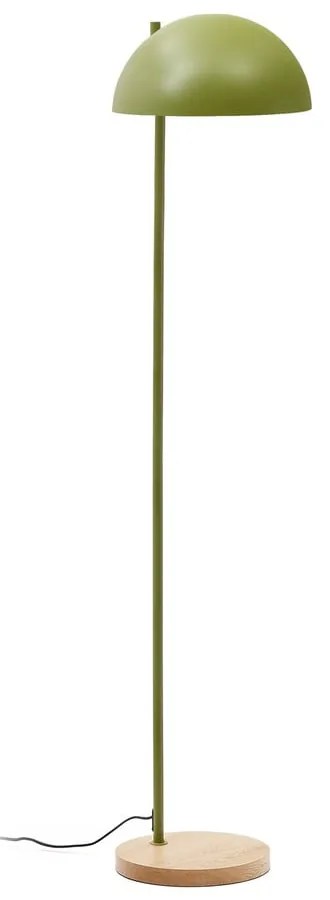 Zöld-natúr színű állólámpa fém búrával (magasság 150 cm) Catlar – Kave Home