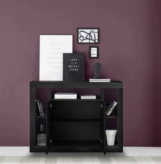 RIMINI komód, kétajtós – fekete kőris