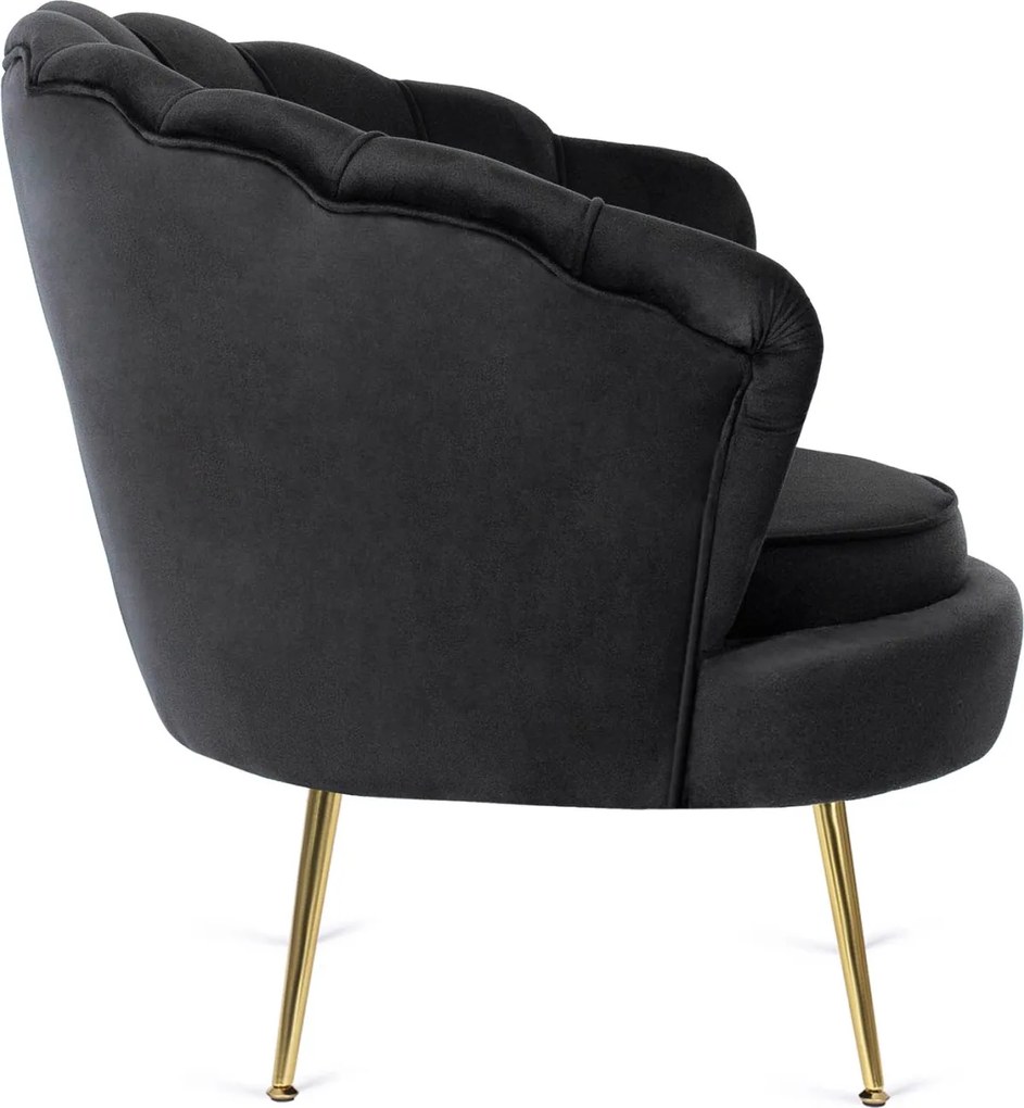 Fotel fekete színben, velúr kárpittal. ANGEL