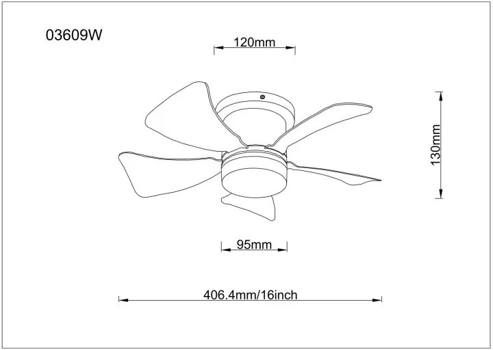 Globo Hines 03609W távirányítós mennyezeti ventilátoros lámpa, 10W LED, 3000K-6500K, 70-750 lm