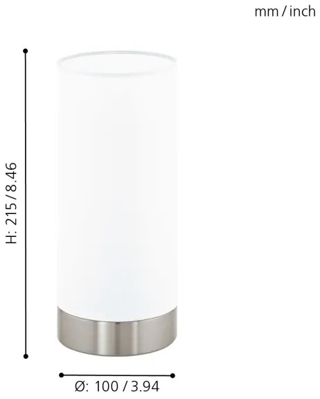 Eglo 95775 - Asztali lámpa DAMASCO 1 1xE27/60W/230V