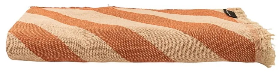 Téglavörös-bézs ágytakaró franciaágyra 240x240 cm Terracota Lines – Really Nice Things