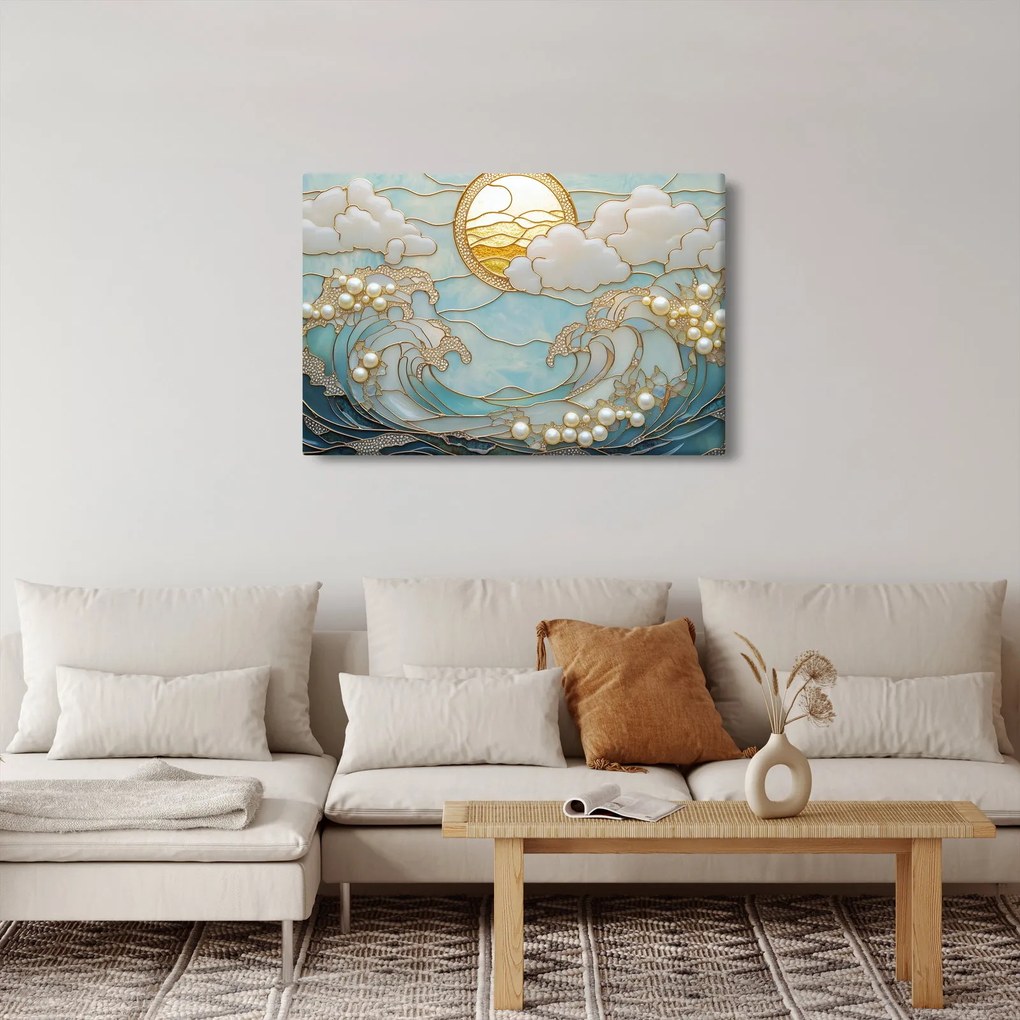Kép - 3D gyöngyök az óceánban (90x60 cm)