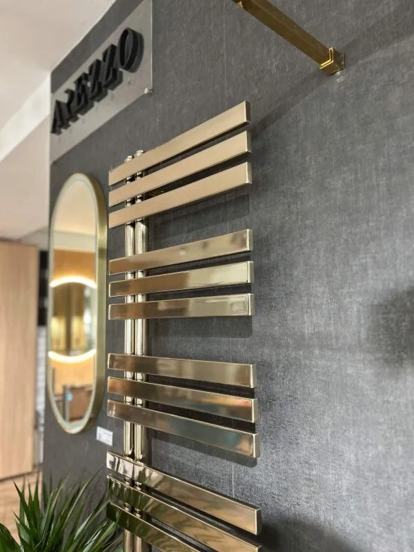 AREZZO design HORIZONT SHINY GOLD SLIM 1200x500 törölközőszárítós radiátor, fényes arany