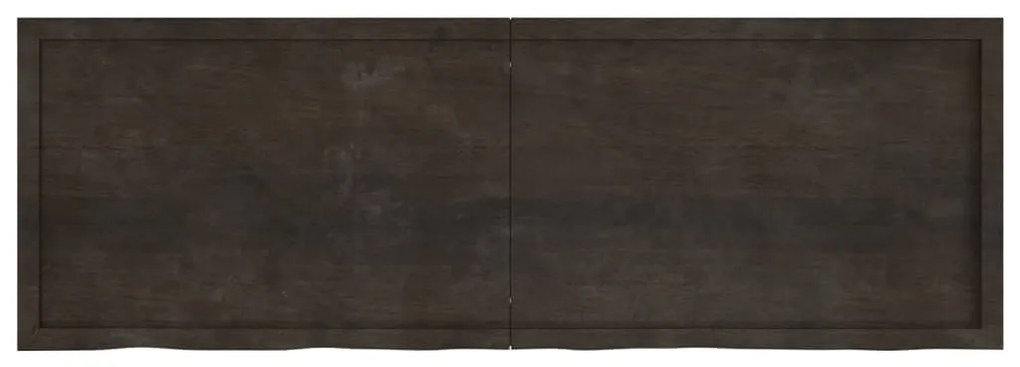 sötétbarna kezelt tömör tölgyfa fali polc 180 x 60 x (2-4) cm