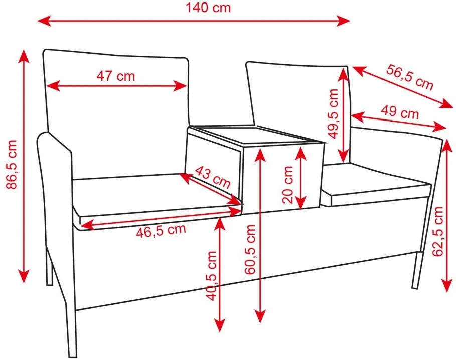 Catini Festa Kerti rattan pad - Barna / Bézs