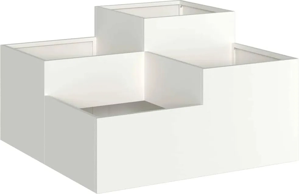 vidaXL Kerti cserép Fehér 100 x 100 x 48 cm Acél