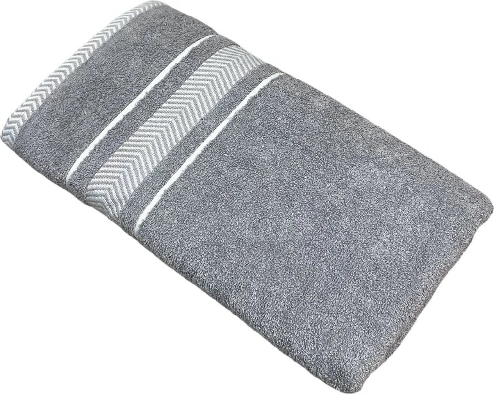 Frottír törölköző deluxe Monaco szürke 30x50cm TiaHome