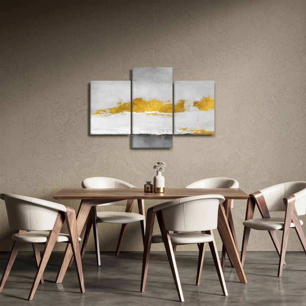 Kép - Arany és szürke vonások (90x60 cm)