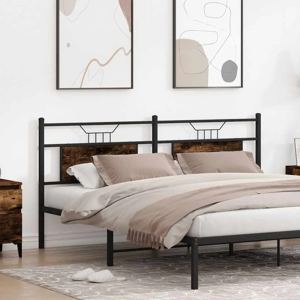 füstös tölgy színű szerelt fa és acél fejtámla 160 cm