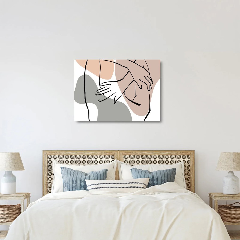 Üveg kép - Női test vonal művészet N⁰2 (70x50 cm)