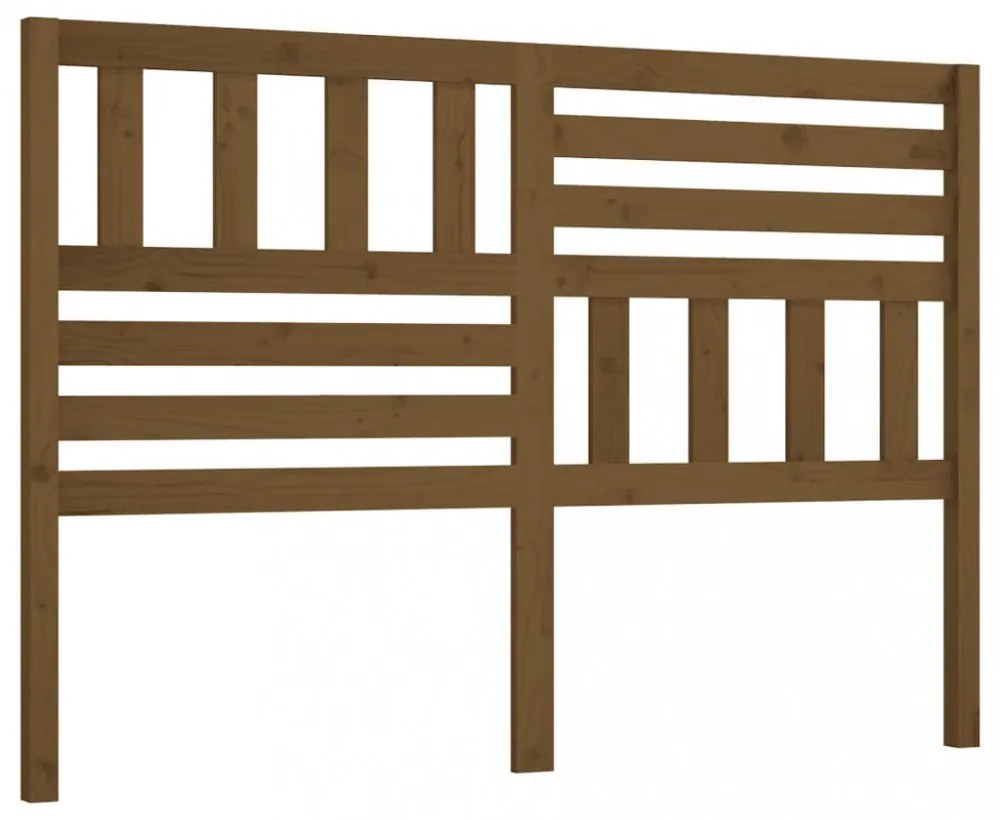 mézbarna tömör fenyőfa ágy fejtámla 126 x 4 x 100 cm
