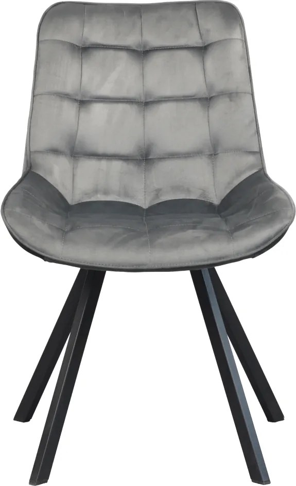 Étkezőszék, sötétszürke Velvet szövet/fekete, SAMIRA