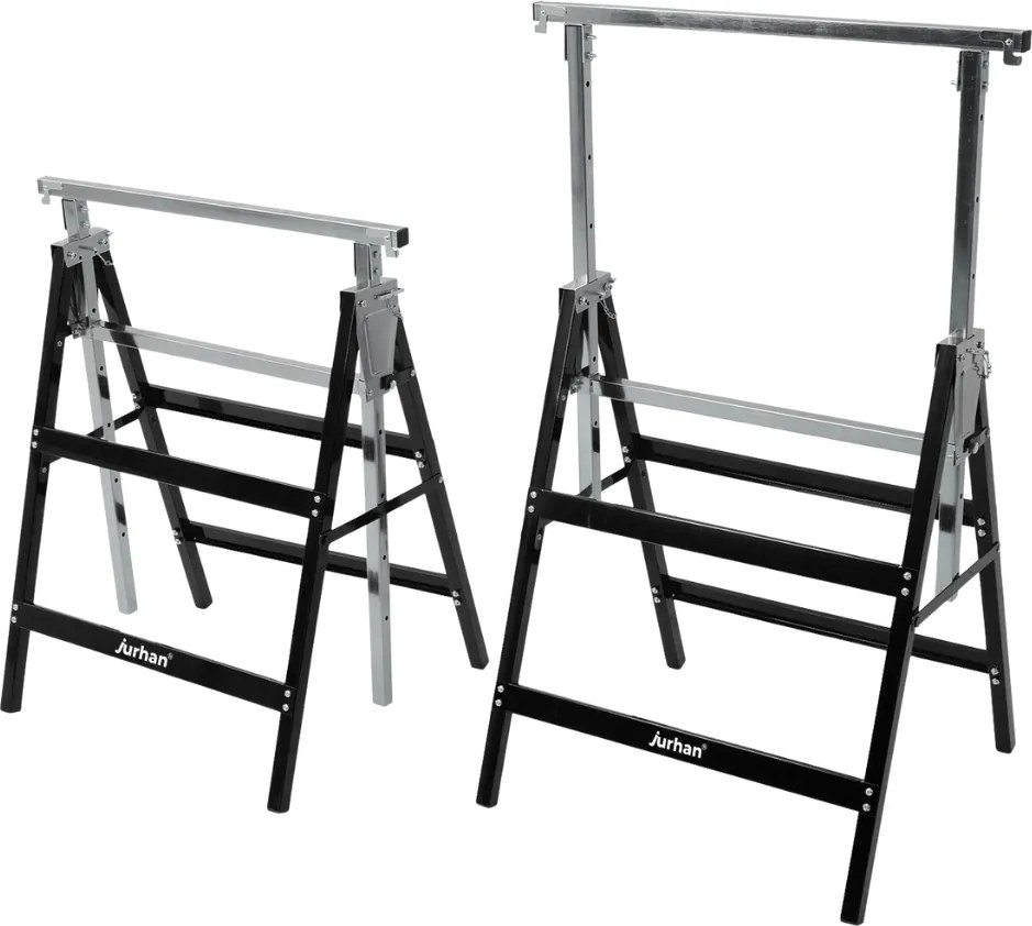 DANNY teleszkópos állvány, 2 darabos készlet, max. 200kg, 60x56x81-130cm, ezüst/fekete Jurhan