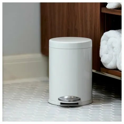 Simplehuman Pedálos kerek szemetes 4,5 l, fehér