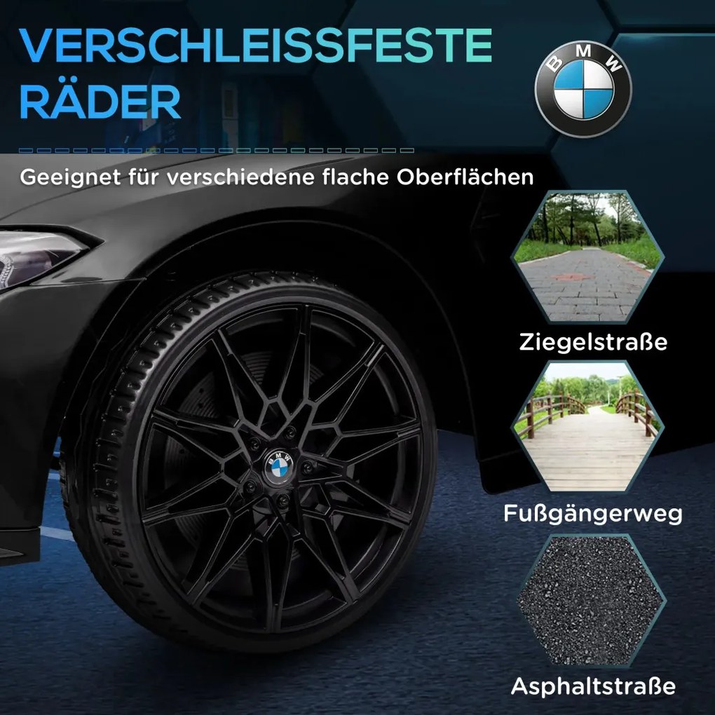 AIYAPLAY Elektromos gyerekautó BMW M4, hang és fény, 3-5 km/h, távirányítóval, fekete