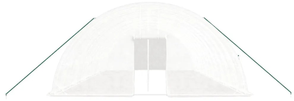 fehér acélvázas melegház 72 m² 12x6x2,85 m