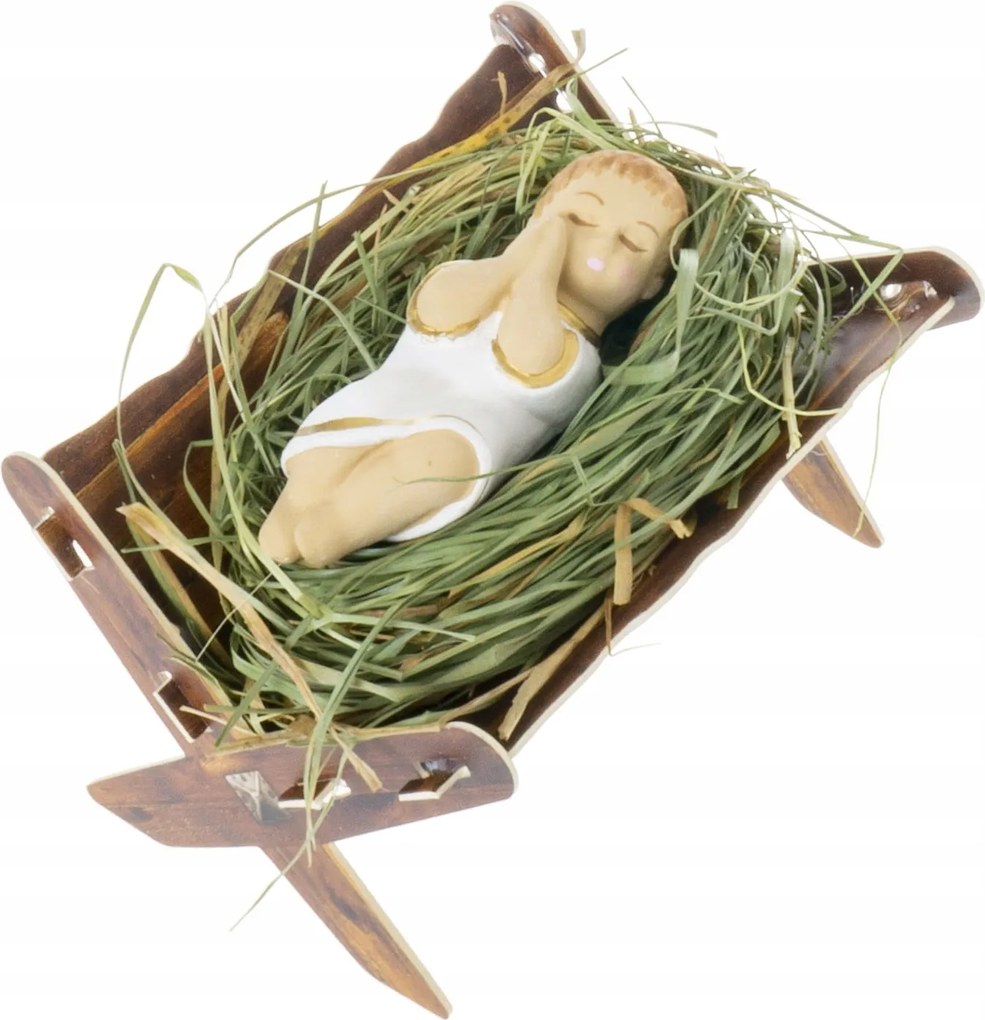 Betlehem figura Kis Jézus a szénán betlehem 11 cm