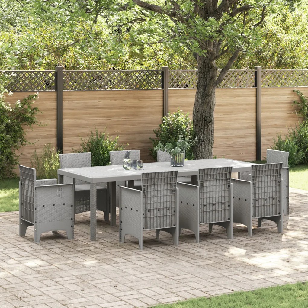 Kerti Asztal Világosszürke 250x100x73 cm Poly Rattan, Kerti Asztal Világosszürke 100x100x73 cm Poly Rattan, Kerti Asztal Világosszürke 150x100x73 cm Poly Rattan