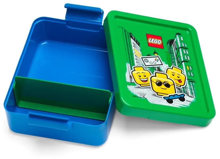 Iconic kék uzsonnásdoboz zöld fedéllel - LEGO®